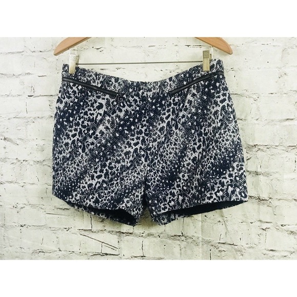 I.CODE by FRENCH IKKS CHEETAH Woven Shorts Zip Pockets Black Blue Gray 3SZ 30 - Picture 2 of 7